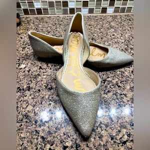 Silver metallic Sam Edelman d’orsay flats